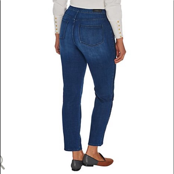 Dark Wash Straight Stretch Anke Jeans - Picture 2 of 7